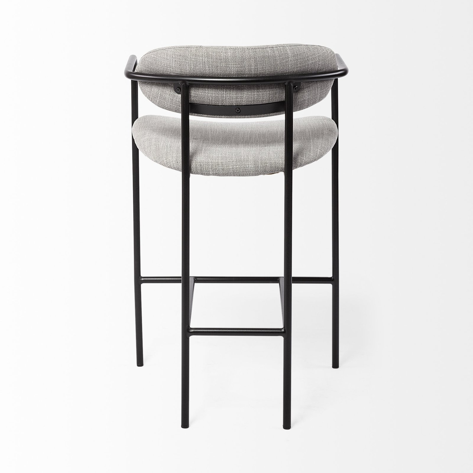 27" Gray And Black Fabric And Metal Counter Height Bar Chair - Image 7