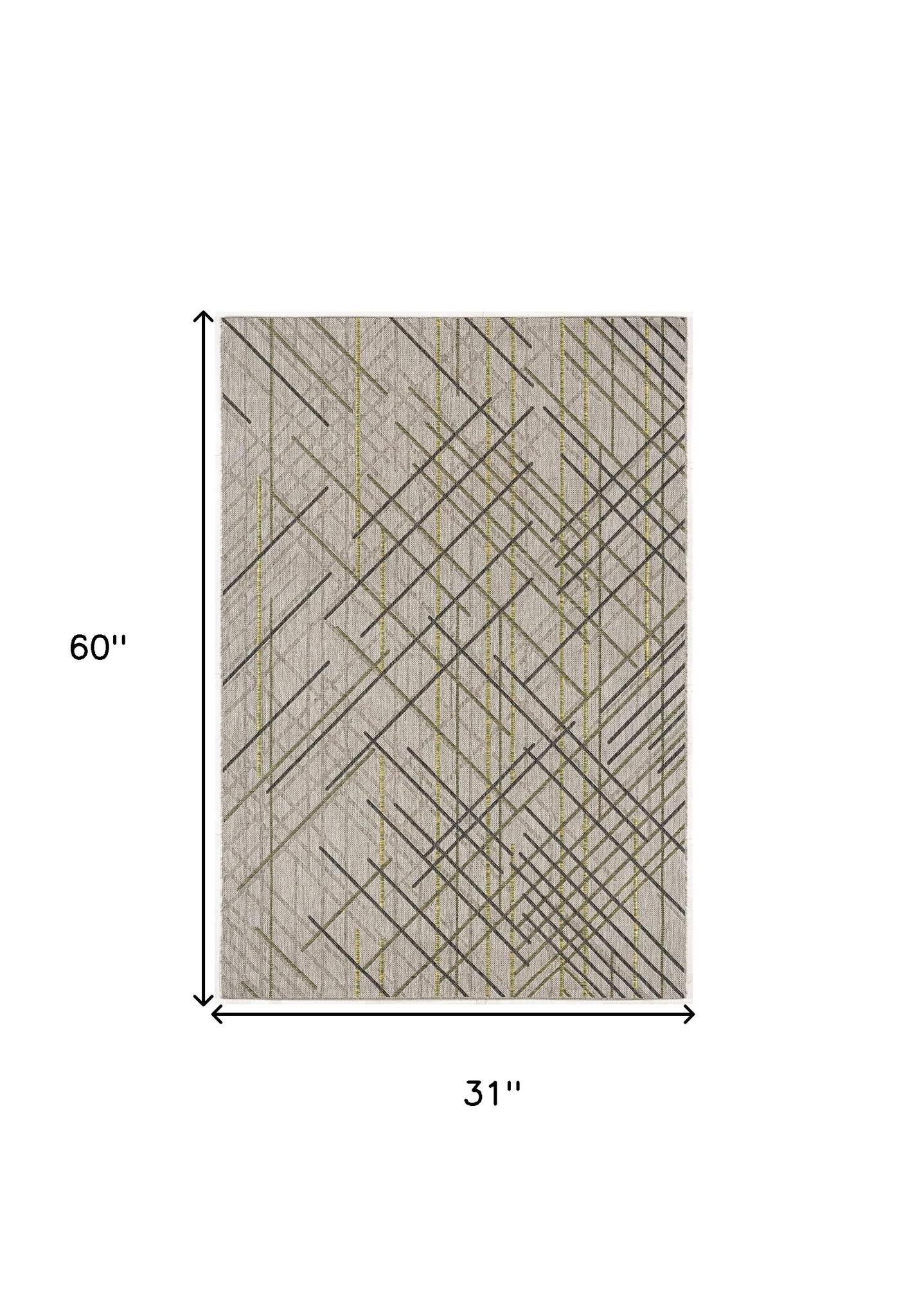 3' X 5' Sage Abstract Linework Area Rug - Image 7