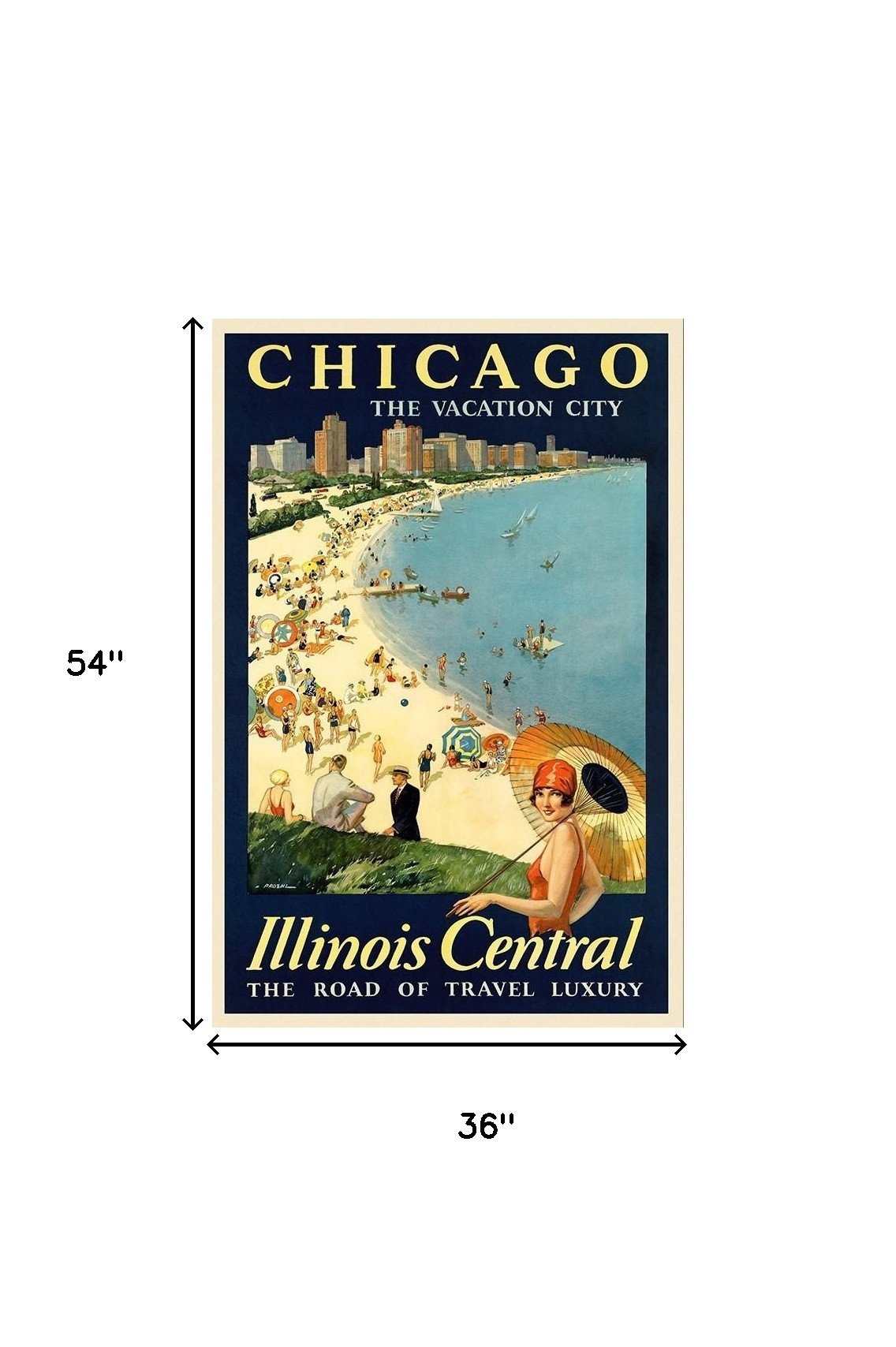 Vintage 1929 Chicago Vacation Travel Unframed Print Wall Art - Image 5