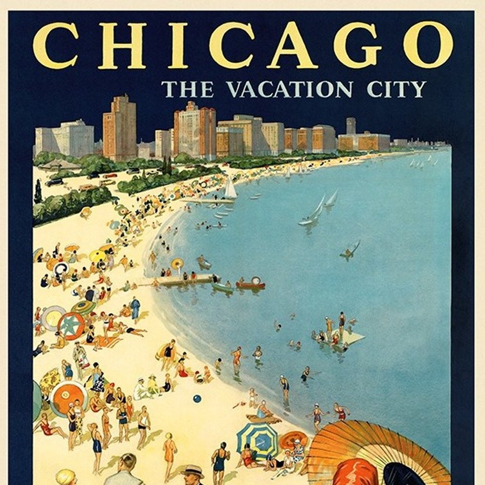 Vintage 1929 Chicago Vacation Travel Unframed Print Wall Art - Image 4