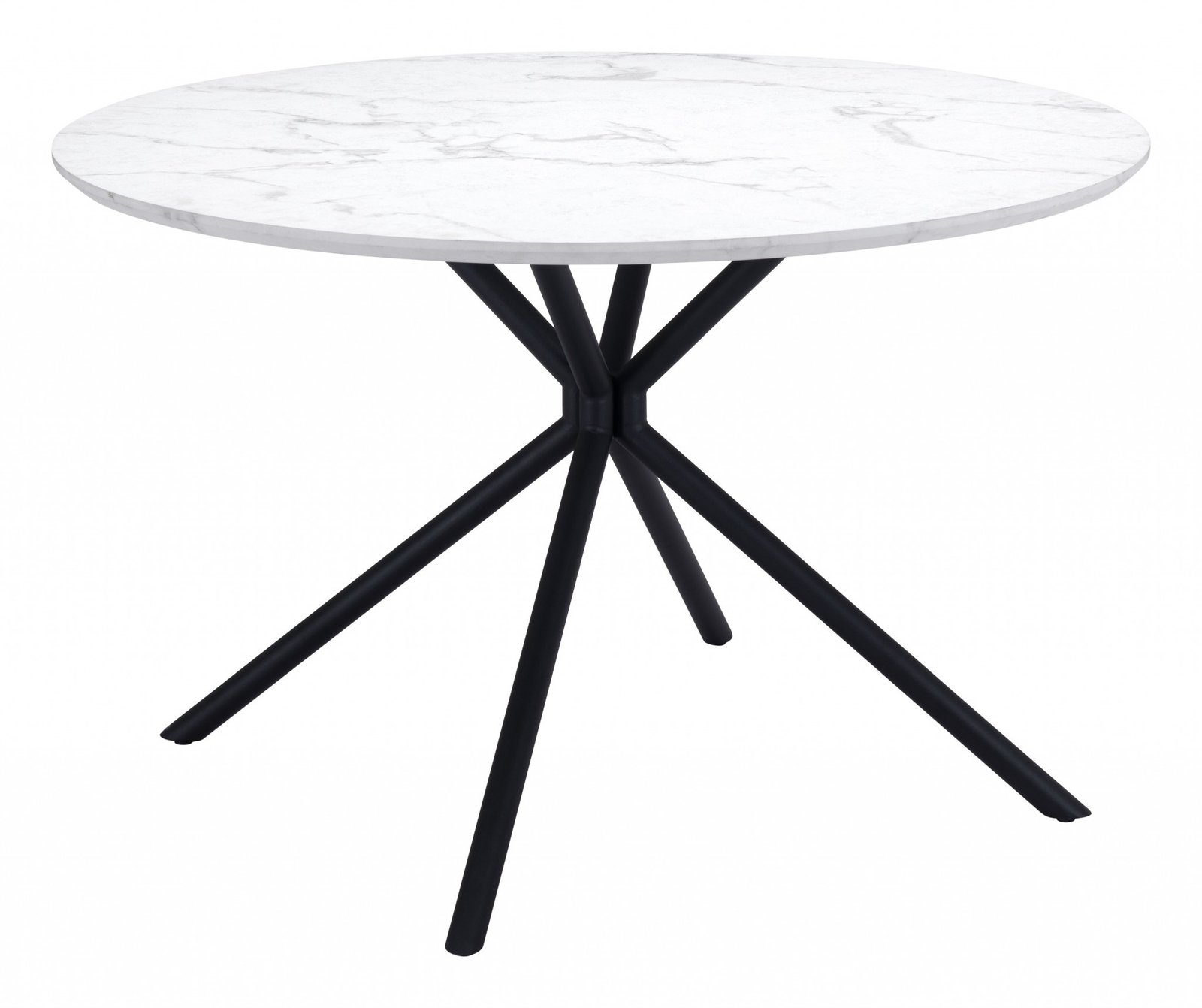 47" White And Black Rounded Steel Dining Table - Image 9