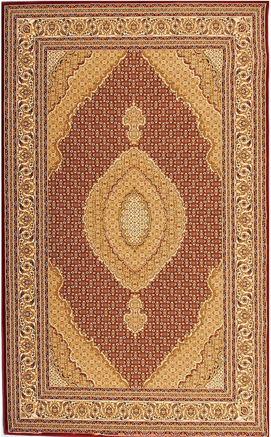8' Red And Beige Oriental Runner Rug - Image 5