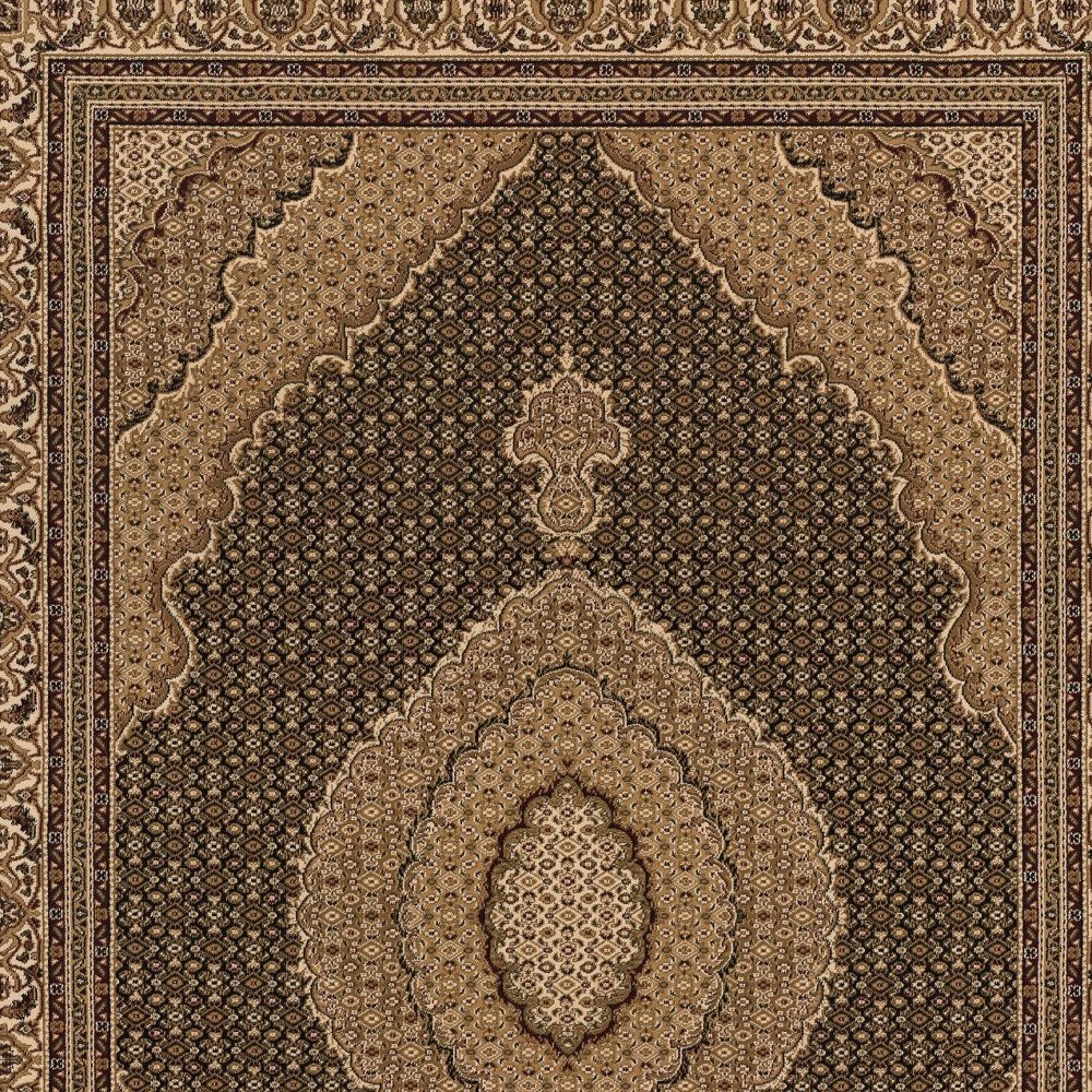 13' Beige And Black Medallion Runner Rug - Image 3