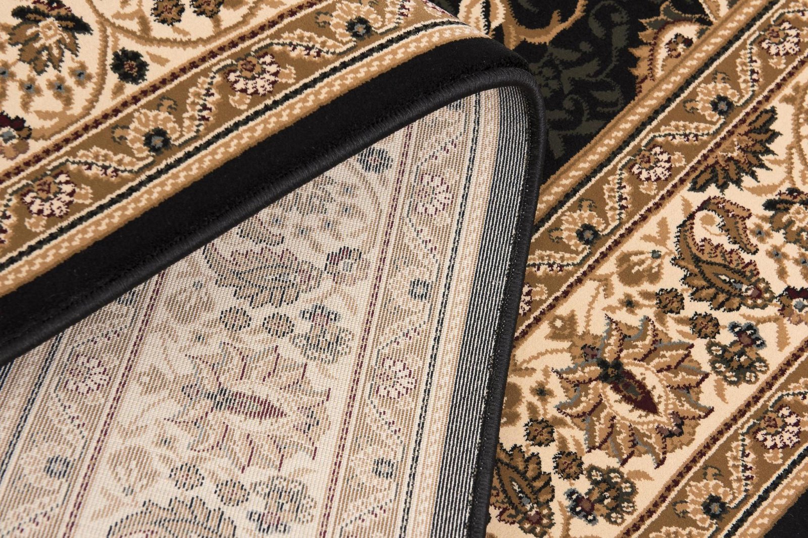 8' Beige And Black Medallion Runner Rug - Image 4
