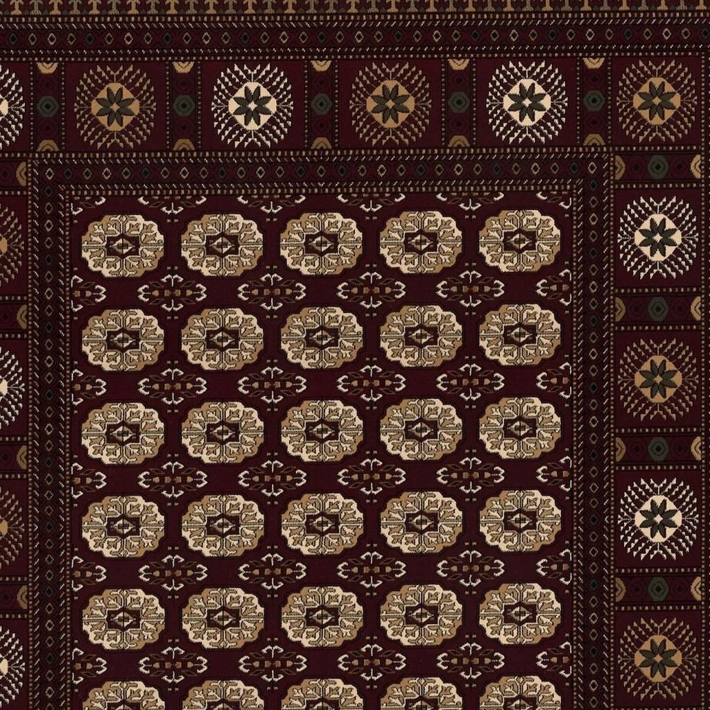 10' Red And Ivory Floral Medallion Runner Rug - Image 5