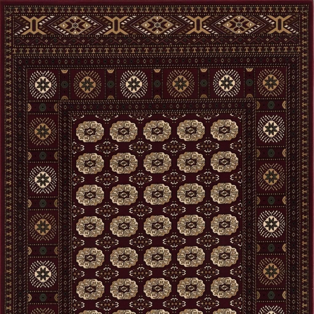 10' Red And Ivory Floral Medallion Runner Rug - Image 6