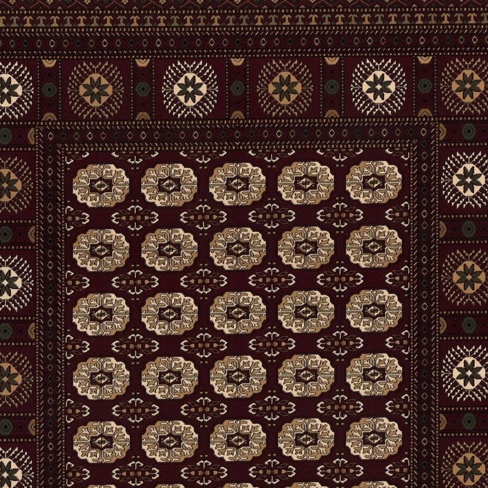 13' Red And Ivory Floral Medallion Runner Rug - Image 5