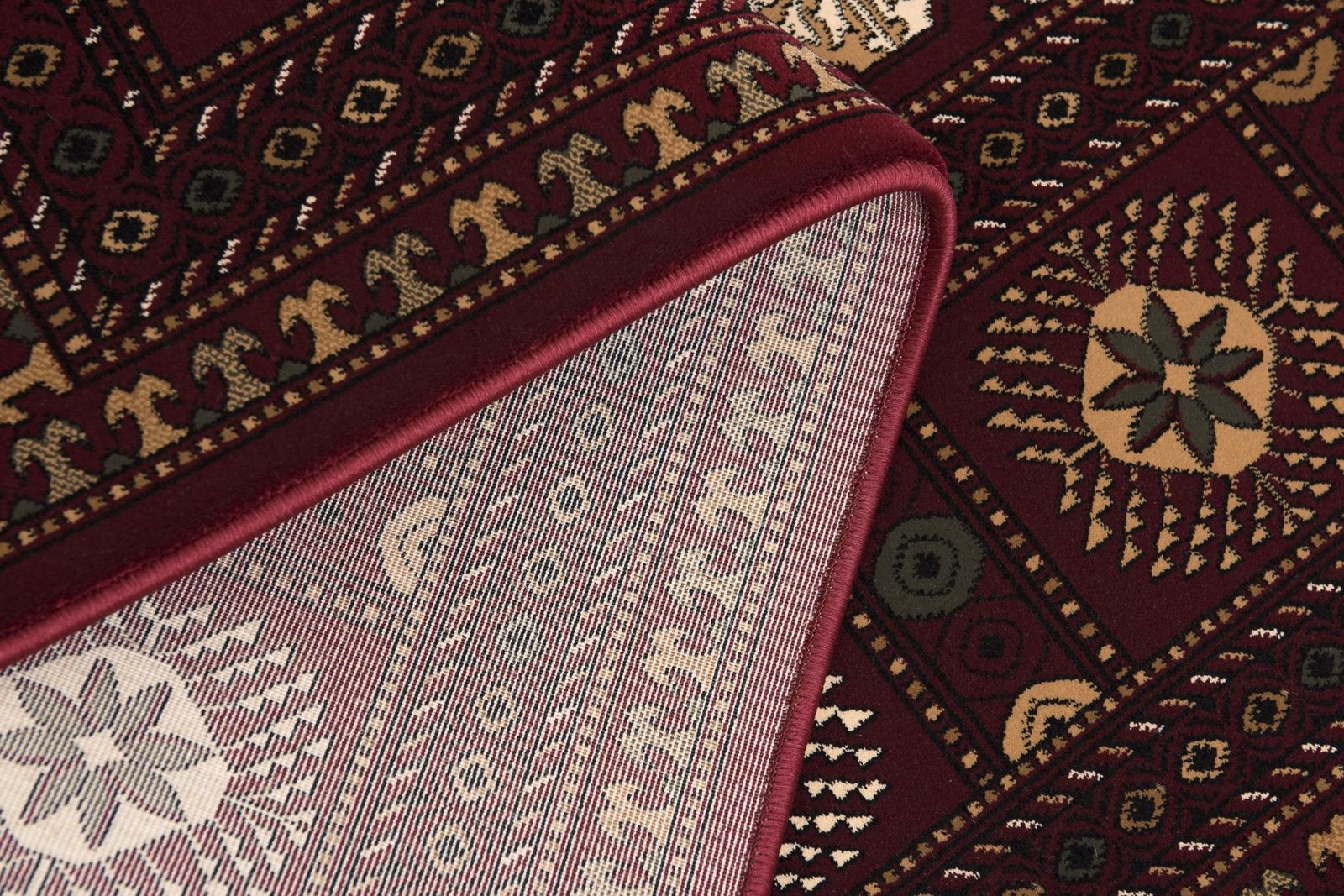 13' Red And Ivory Floral Medallion Runner Rug - Image 7