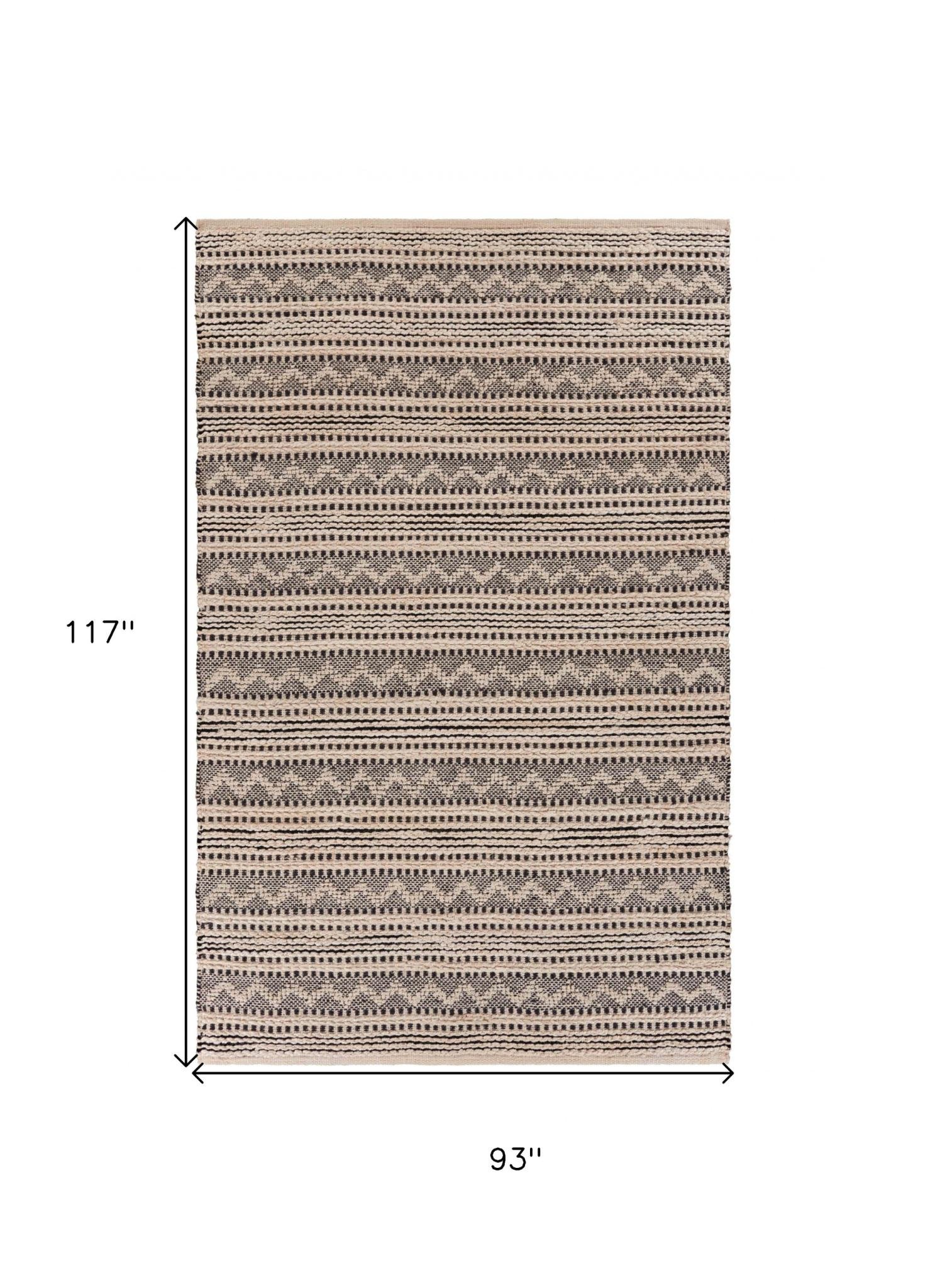 8' X 10' Black and Blush Chevron Stripe Area Rug - Image 6