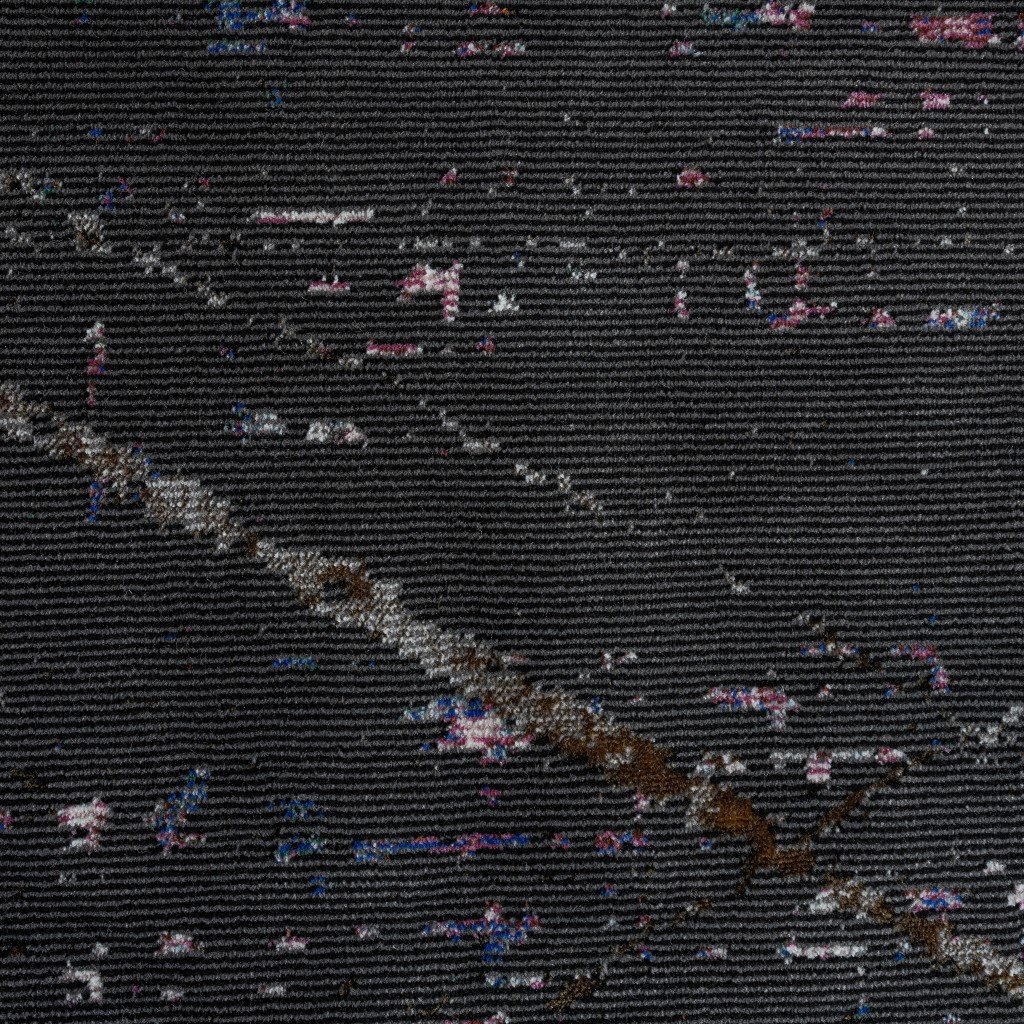 5' X 8' Distressed Black Abstract Area Rug - Image 9