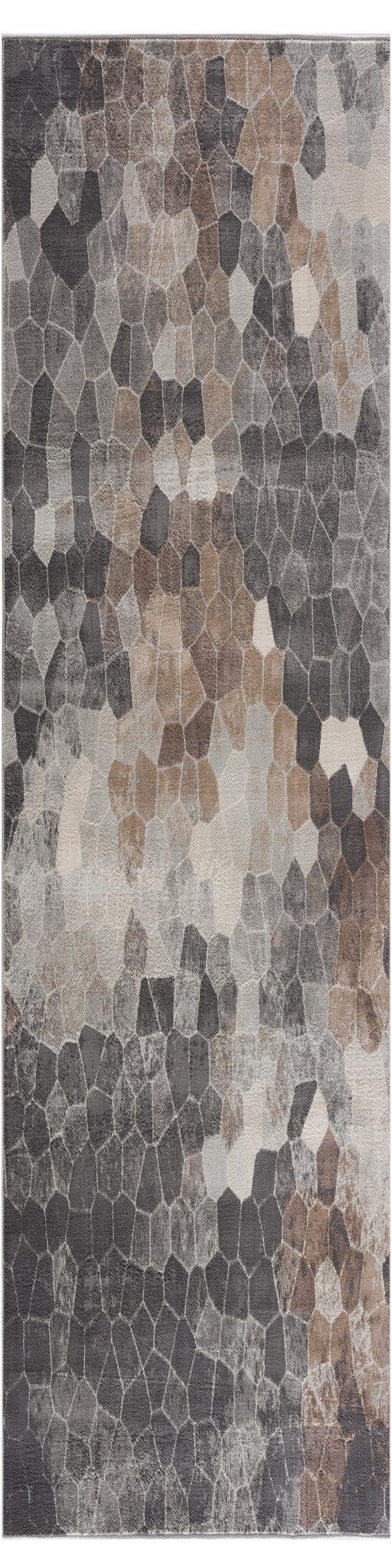 2' X 15' Beige Cobblestone Pattern Runner Rug - Image 2