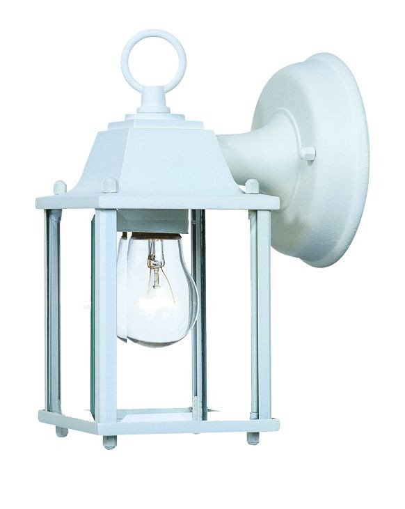 White Hanging Glass Lantern Wall Light - Image 2
