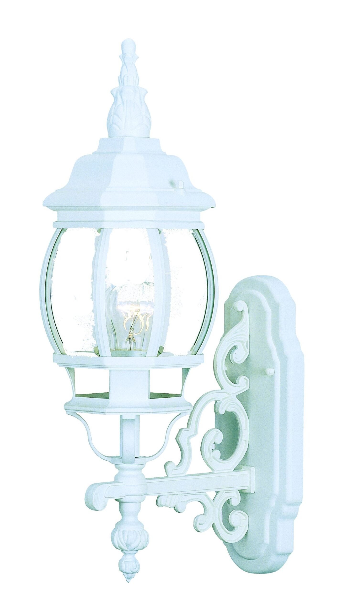 White Glass Globe Wall Light - Image 2