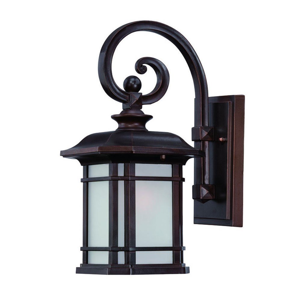 Antique Bronze Frosted Linen Glass Lantern Wall Light - Image 2