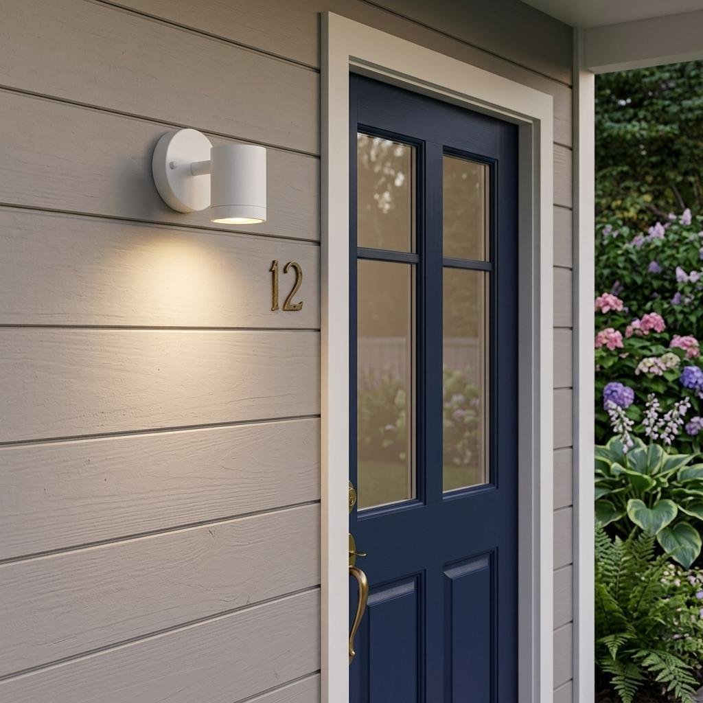 White LED One Light Outdoor Can Shape Wall Sconce