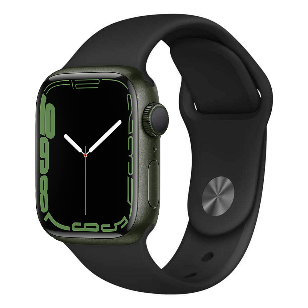 Apple Watch Series 7 41mm – Green/Black Sport Band - Image 2