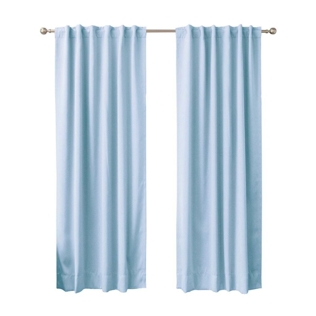 52 x 84 inch Solid Light Blue Thermal Blackout Curtain Panels - Set of 2