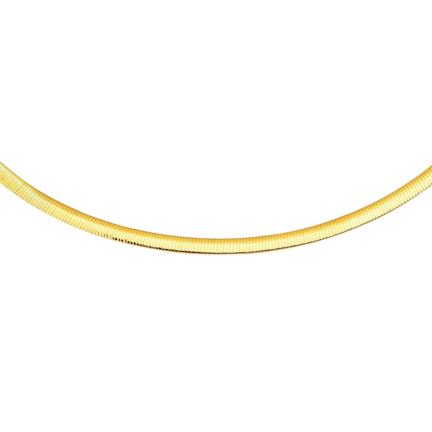 14K Yellow Gold And Silver Reversible Omega Chain Necklace (4.00 mm) - Image 7