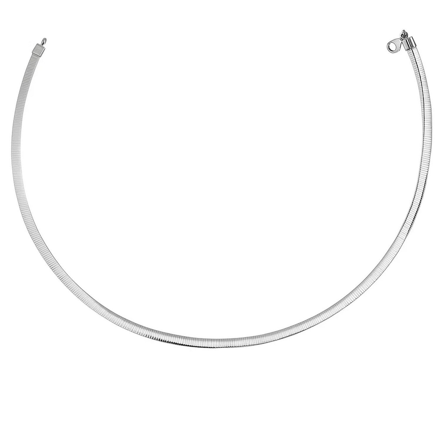 14K Yellow Gold And Silver Reversible Omega Chain Necklace (4.00 mm) - Image 8