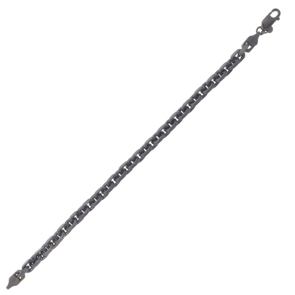 Sterling Silver Black Ruthenium Plated Oval Link Chain (5.60 mm)