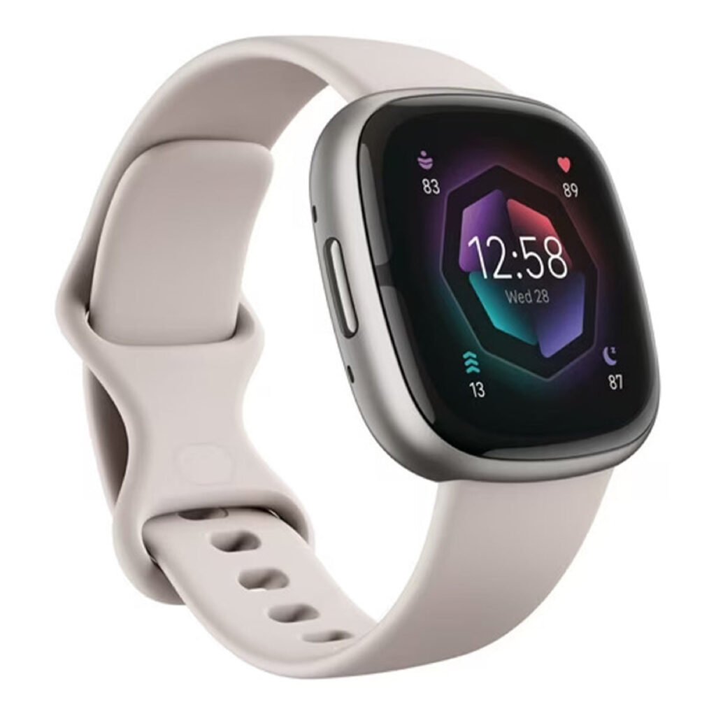 Fitbit Sense 40mm – Silver Aluminum/White Sport Band