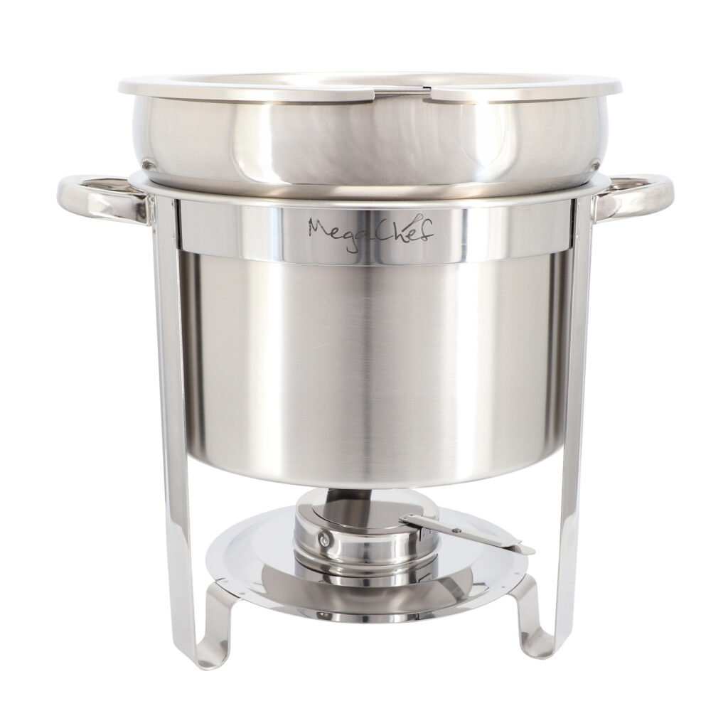 MegaChef 7.4 Quart Round Stainless Steel Soup Professional Chafing Dish/Food Warmer/Buffet Server Serving Trays