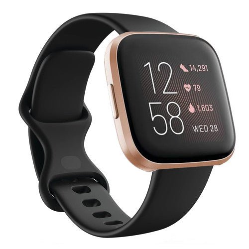 Fitbit Versa 2 40mm – Copper Rose Aluminum/Black Sport Band