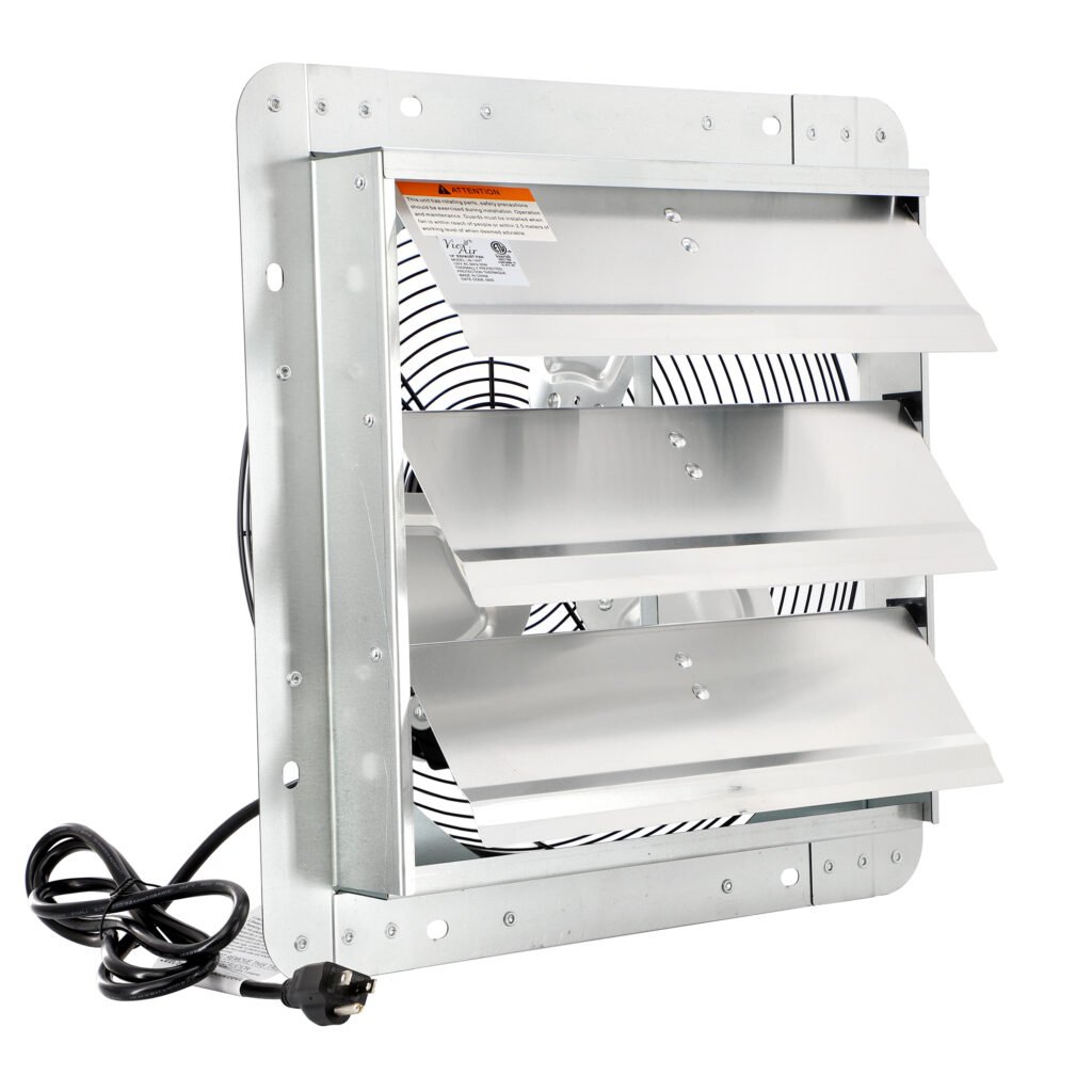 Vie Air 12 Inch Shutter Exhaust Fan with Power Cord